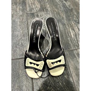 GENTLY USED FRANCESCO MORICHETTI KITTEN HEELS- 38